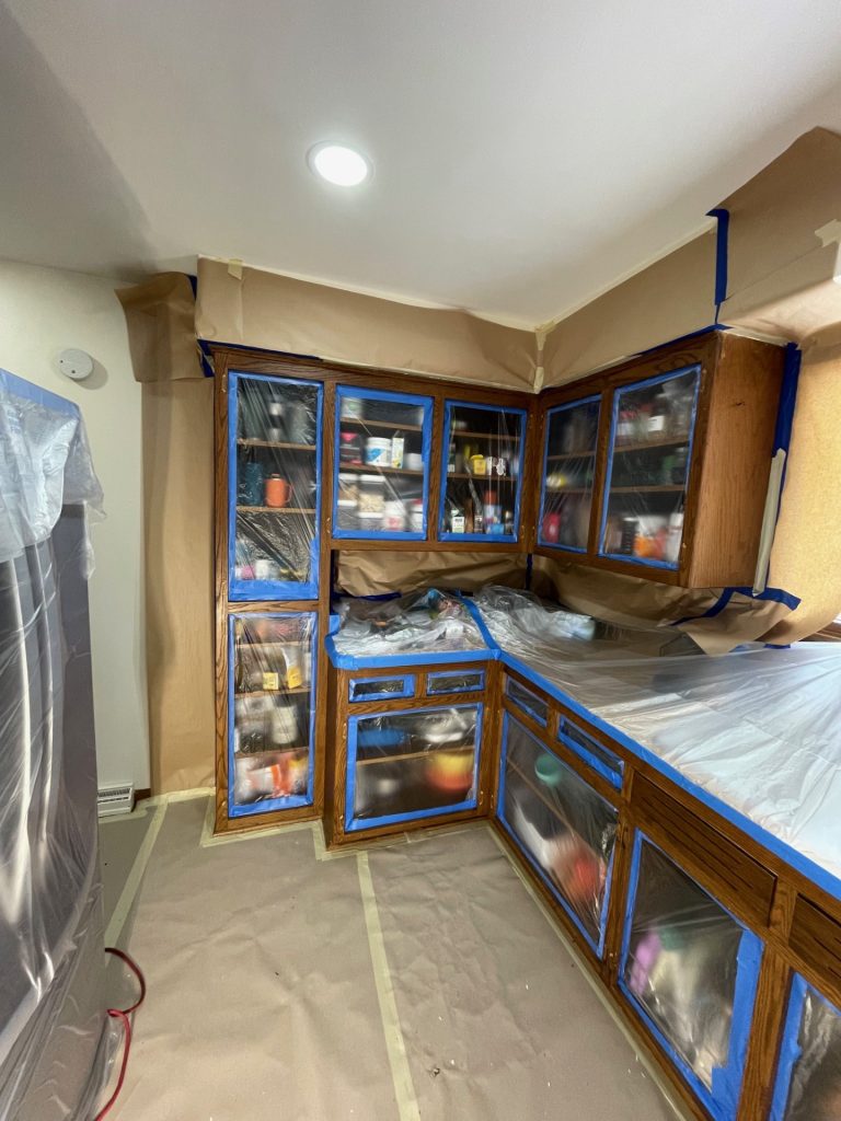 taping and masking cabinets